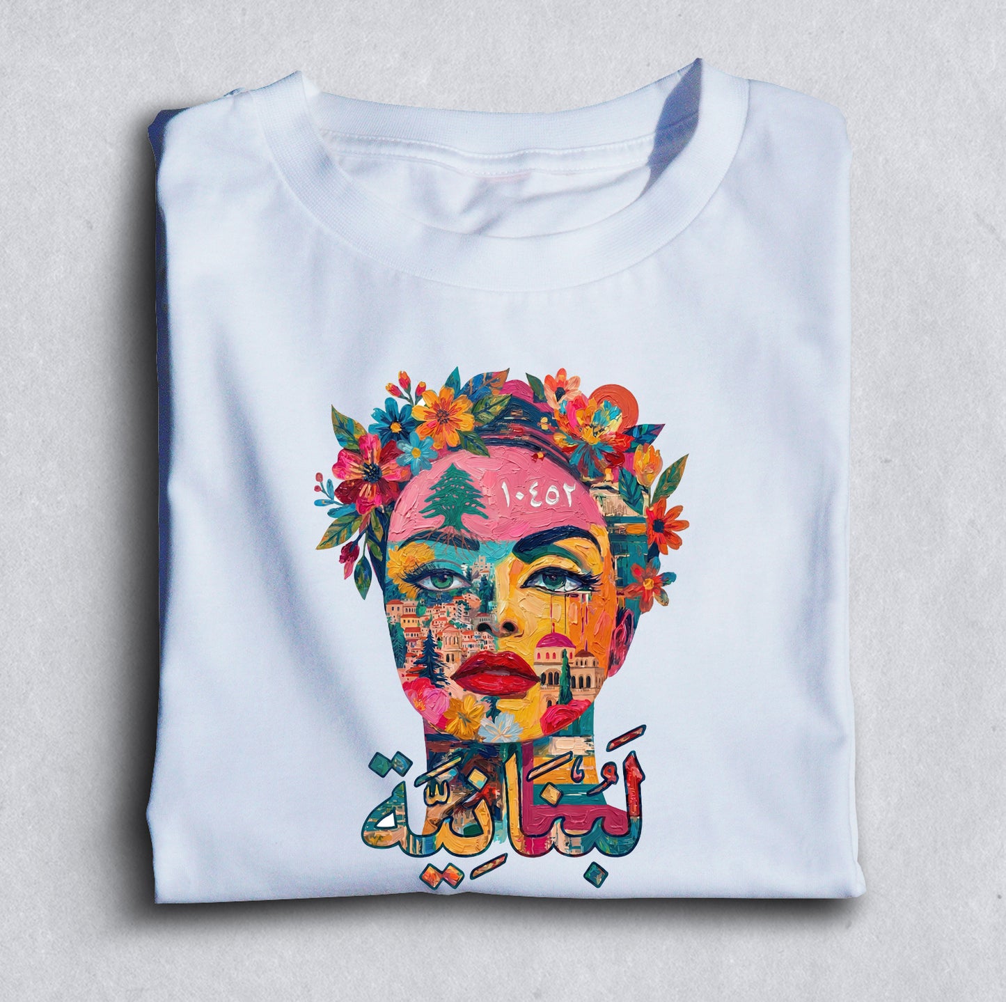 Premium 100% Supima Cotton T-Shirt β Lebanese Female & Arabic Calligraphy Art