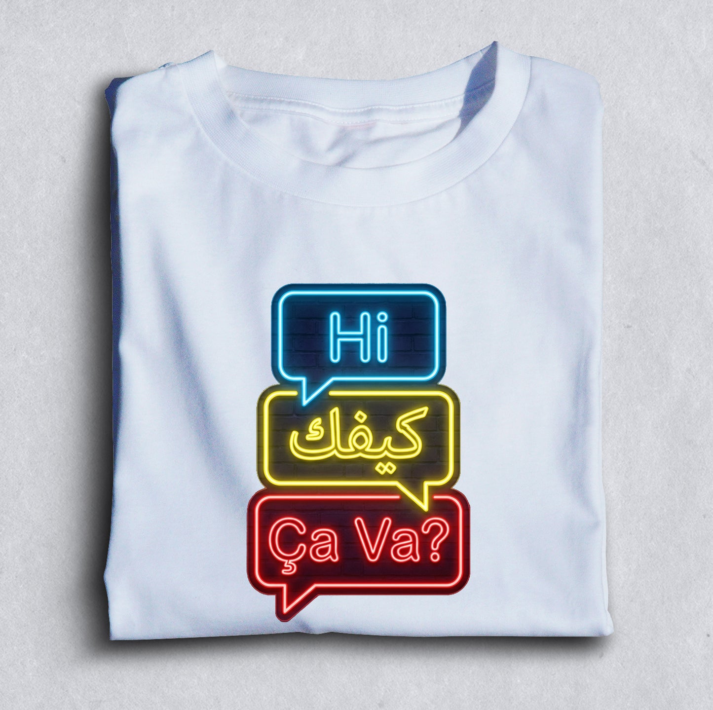 Hi كيفك Ça Va? Lebanese Calligraphy Tee | 100% Supima Cotton