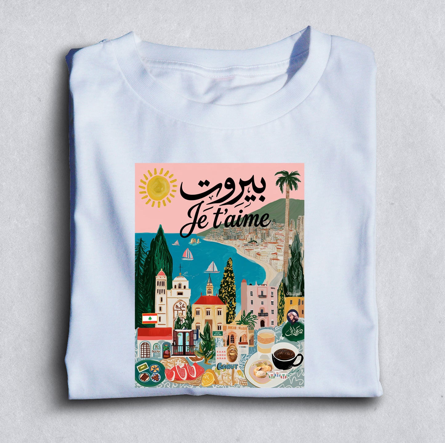 Beirut Je T'aime Calligraphy T-Shirt | Modern Lebanese Style